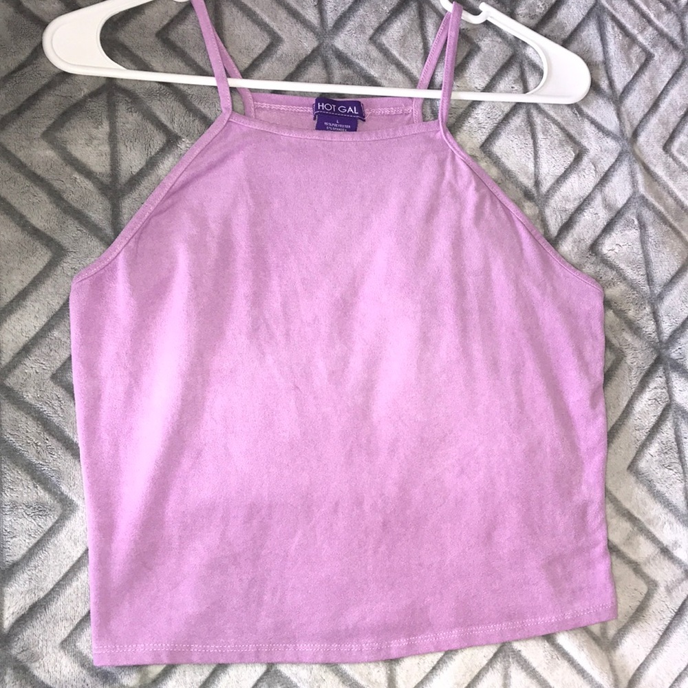 Magenta Cropped Halter Top